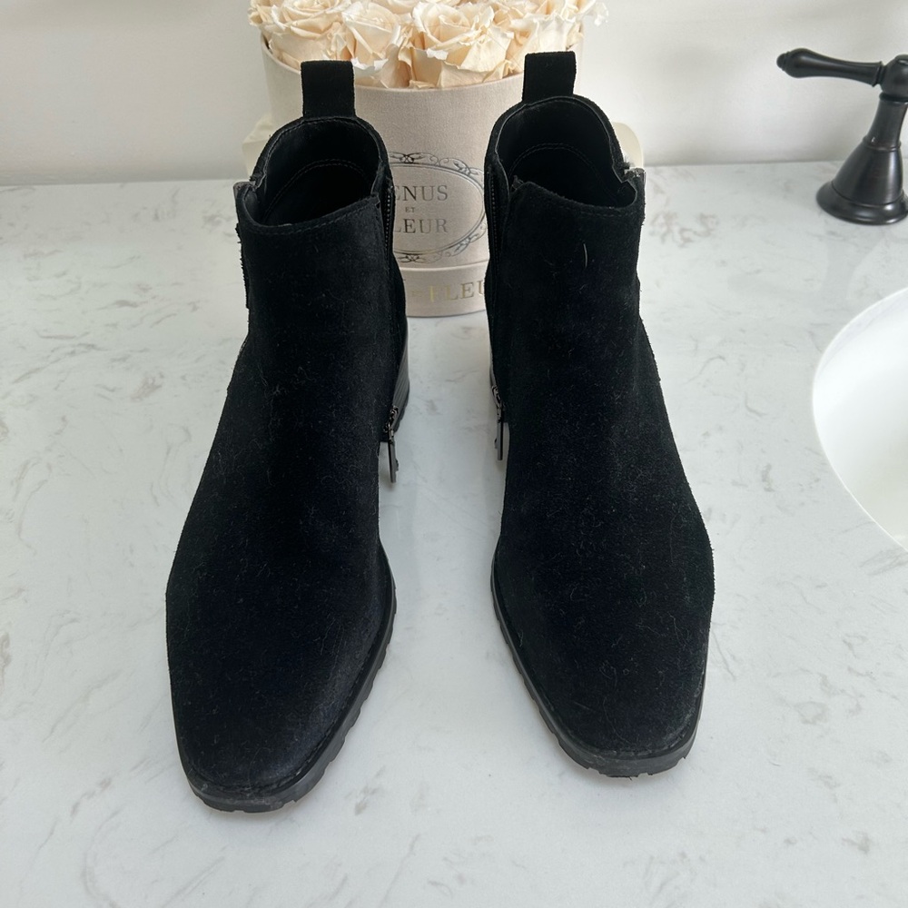 Blondo Black Suede Ankle Booties